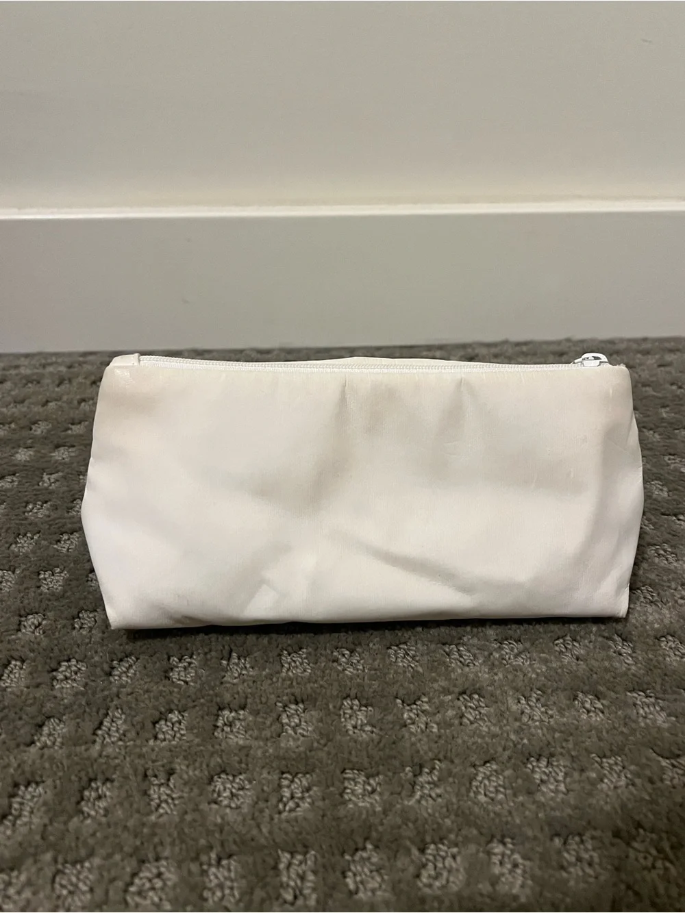 Dior Cream White Logo Zip Pouch